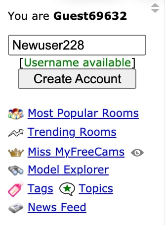 myfreecams new user