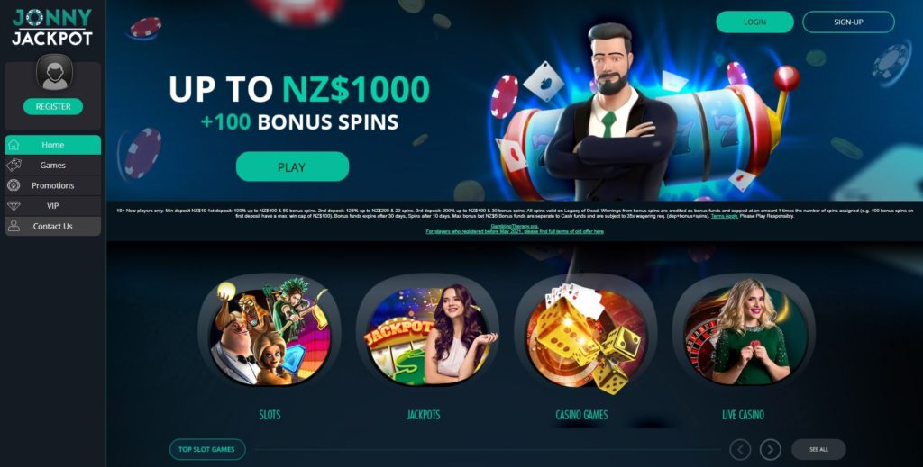 Jonny Jackpot Online Casino Screenshot